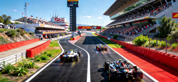 2025赛季F1西班牙大奖赛巴塞罗那加泰罗尼亚赛道主直道全景